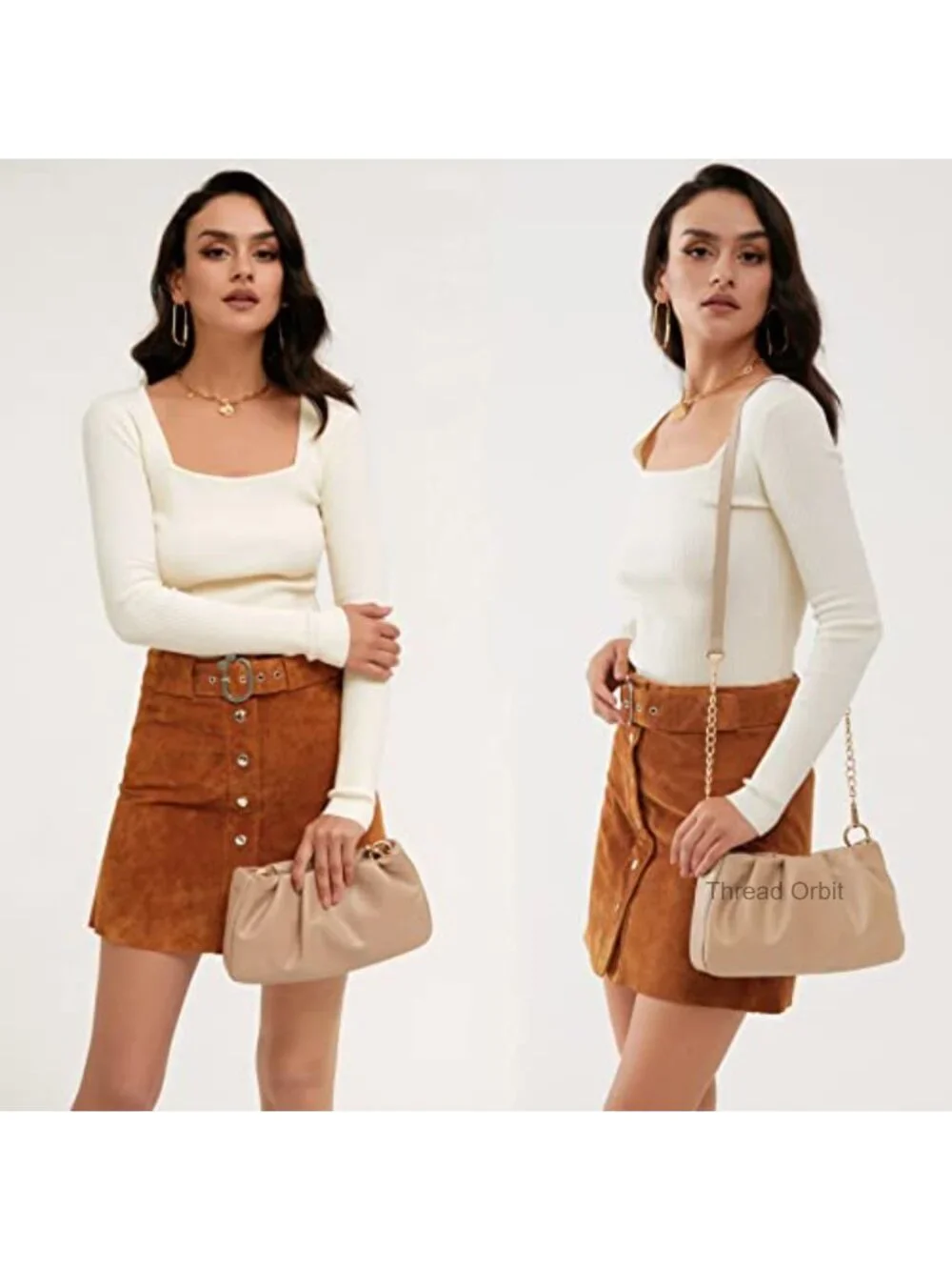 Vegan Leather Cloud Pouch Hobo Bag Crossbody Clutch Handbag